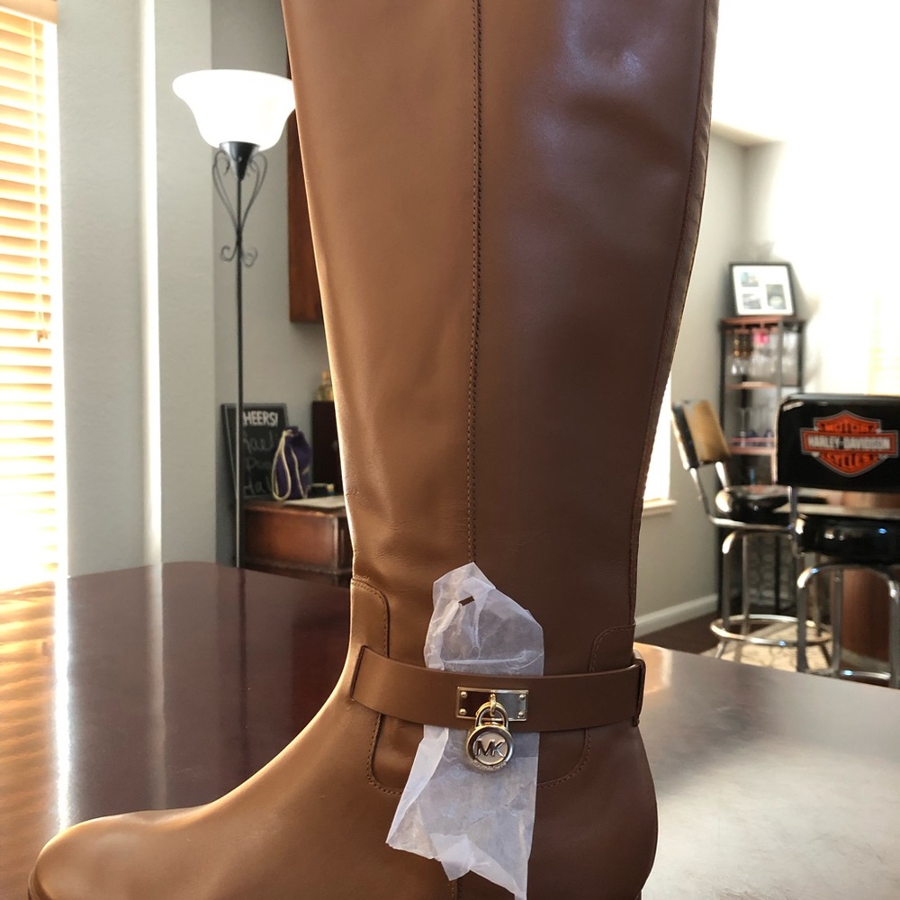 Michael Kors NEW Ryan Boot Leather/Luggage 9M